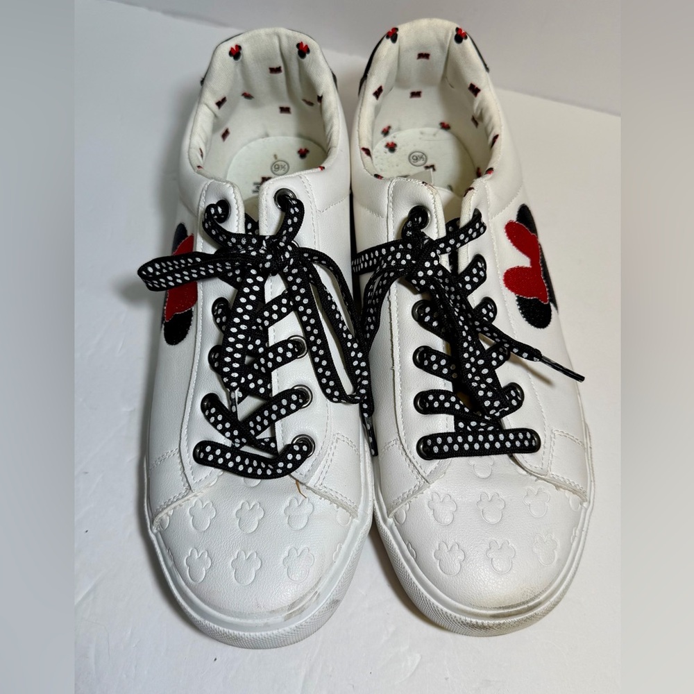 Disney Ground Up‎ Minnie Mouse Women’s Size 9.5 White Embroidered Shoes Sneakers
